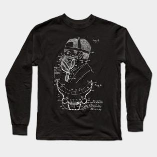 Aviation Mask Vintage Patent Hand Drawing Long Sleeve T-Shirt